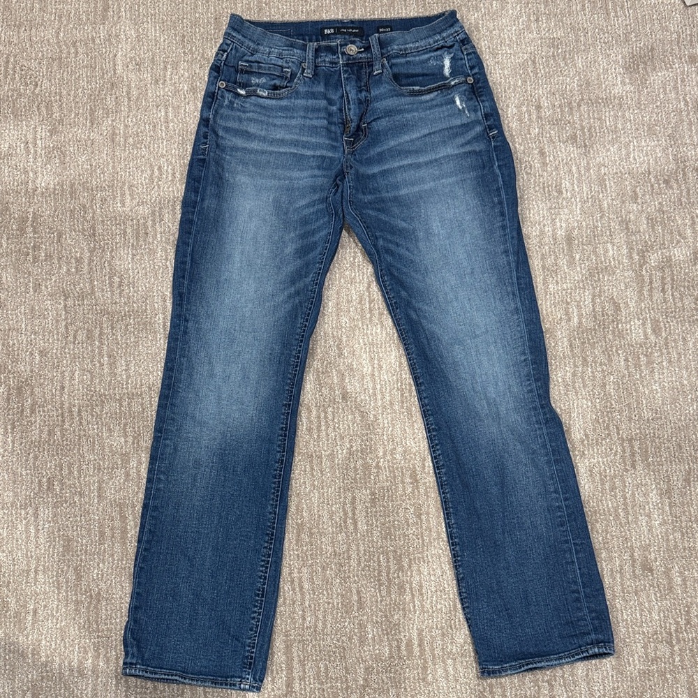 BKE Women's Straight Leg Jeans in Dark Blue